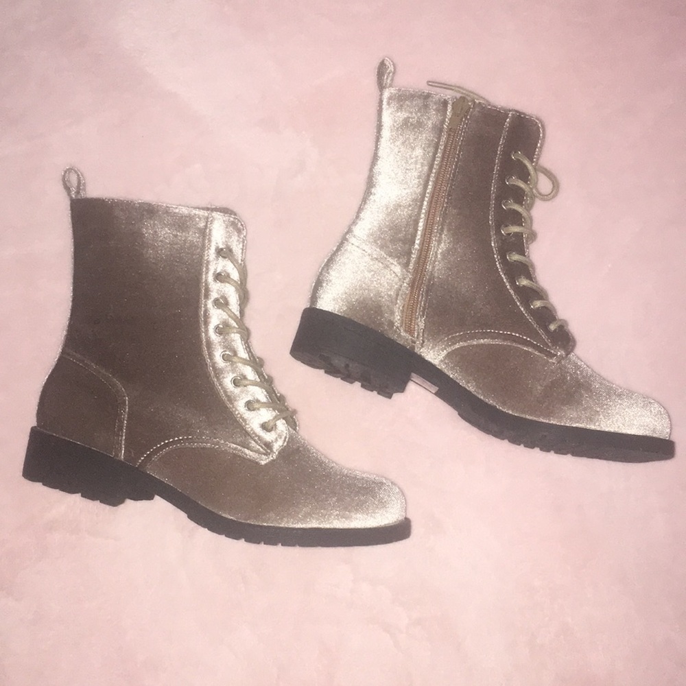 Velvet Combat Booties